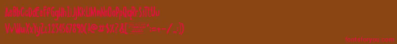 Boldenstein-Schriftart – Rote Schriften auf braunem Hintergrund
