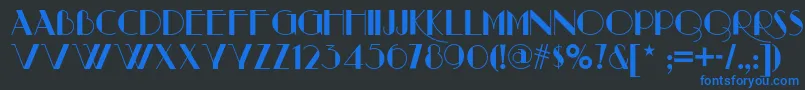 Raconteurnf Font – Blue Fonts on Black Background
