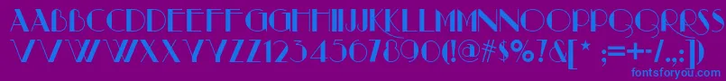 Raconteurnf Font – Blue Fonts on Purple Background