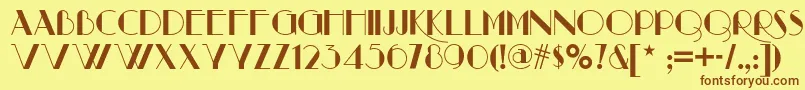 Raconteurnf Font – Brown Fonts on Yellow Background
