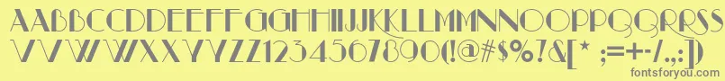 Raconteurnf Font – Gray Fonts on Yellow Background