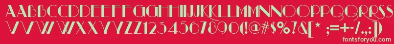 Raconteurnf Font – Green Fonts on Red Background