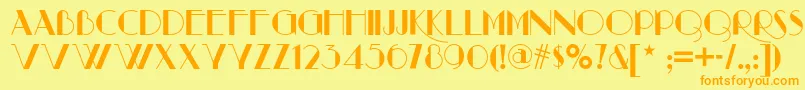 Raconteurnf Font – Orange Fonts on Yellow Background