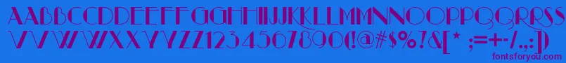Raconteurnf Font – Purple Fonts on Blue Background