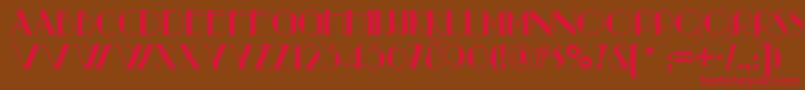 Raconteurnf Font – Red Fonts on Brown Background