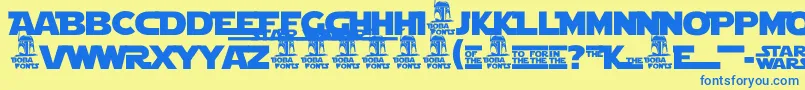Saiba mais sobre a fonte StarJediLogoDoubleline1 Fonte StarJediLogoDoubleline1 – fontes azuis em um fundo amarelo