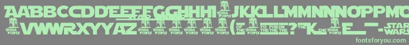 StarJediLogoDoubleline1 Font – Green Fonts on Gray Background