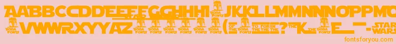 StarJediLogoDoubleline1 Font – Orange Fonts on Pink Background