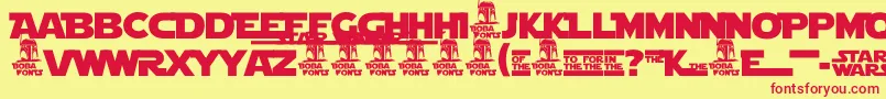 StarJediLogoDoubleline1 Font – Red Fonts on Yellow Background