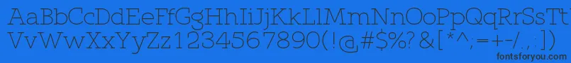 QlarendonLight Font – Black Fonts on Blue Background
