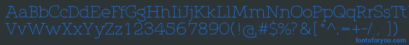 QlarendonLight Font – Blue Fonts on Black Background