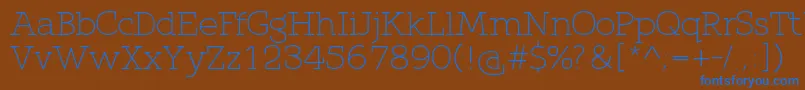 QlarendonLight Font – Blue Fonts on Brown Background
