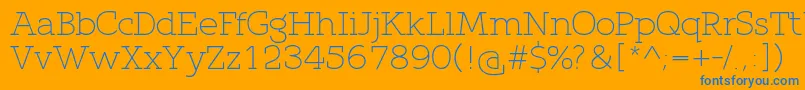 QlarendonLight Font – Blue Fonts on Orange Background