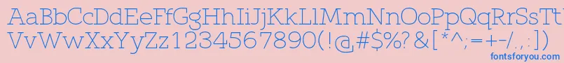 QlarendonLight Font – Blue Fonts on Pink Background