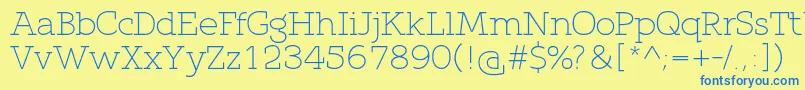 QlarendonLight Font – Blue Fonts on Yellow Background