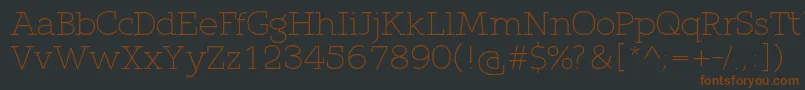 QlarendonLight-fontti – ruskeat fontit mustalla taustalla