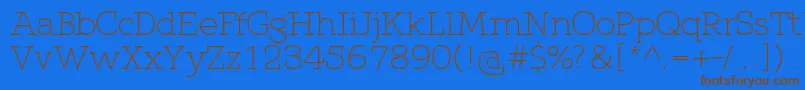 QlarendonLight Font – Brown Fonts on Blue Background