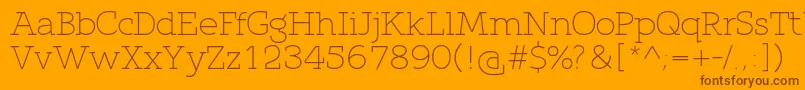 QlarendonLight Font – Brown Fonts on Orange Background