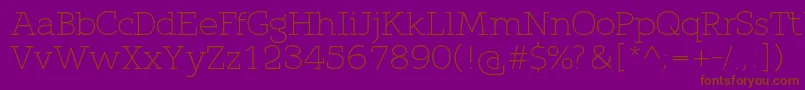 QlarendonLight Font – Brown Fonts on Purple Background