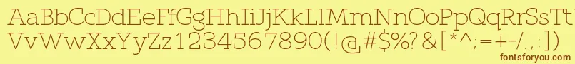 QlarendonLight Font – Brown Fonts on Yellow Background
