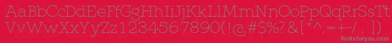 QlarendonLight Font – Gray Fonts on Red Background