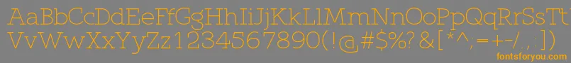 QlarendonLight-Schriftart – Orangefarbene Schriften auf grauem Hintergrund