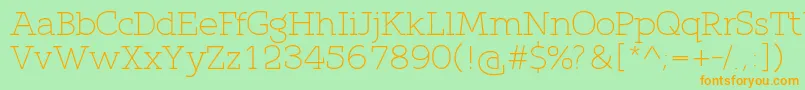 QlarendonLight Font – Orange Fonts on Green Background