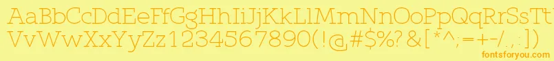 QlarendonLight Font – Orange Fonts on Yellow Background
