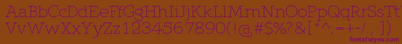 QlarendonLight Font – Purple Fonts on Brown Background