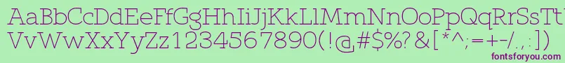 QlarendonLight Font – Purple Fonts on Green Background