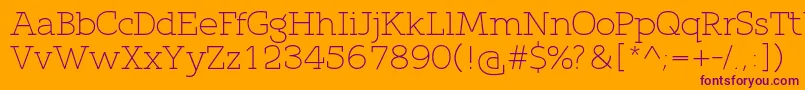 QlarendonLight Font – Purple Fonts on Orange Background