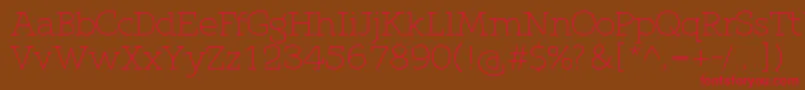 QlarendonLight Font – Red Fonts on Brown Background