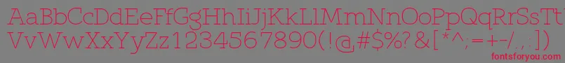 QlarendonLight Font – Red Fonts on Gray Background