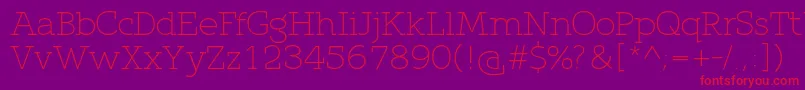 QlarendonLight Font – Red Fonts on Purple Background