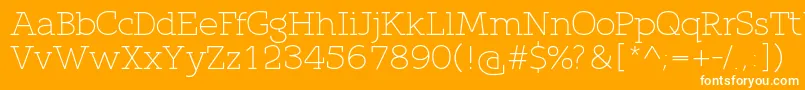 QlarendonLight Font – White Fonts on Orange Background