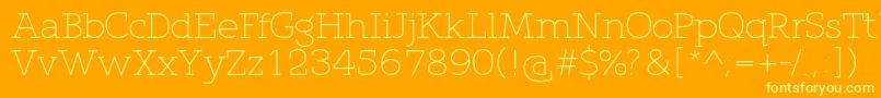 QlarendonLight Font – Yellow Fonts on Orange Background