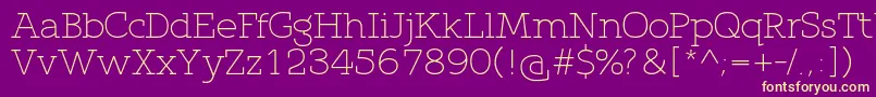 QlarendonLight Font – Yellow Fonts on Purple Background