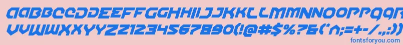 フォントGunnerstormdropital – ピンクの背景に青い文字