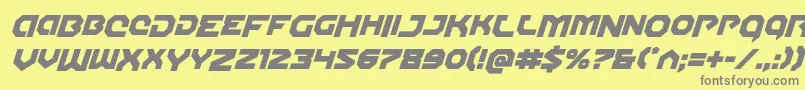 フォントGunnerstormdropital – 黄色の背景に灰色の文字