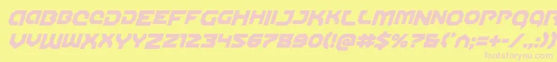 Gunnerstormdropital-fontti – vaaleanpunaiset fontit keltaisella taustalla