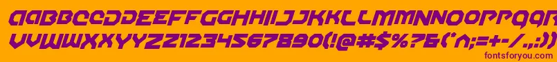 Gunnerstormdropital-fontti – violetit fontit oranssilla taustalla