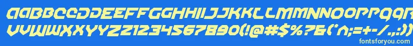 Gunnerstormdropital Font – Yellow Fonts on Blue Background