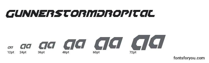 Gunnerstormdropital Font Sizes
