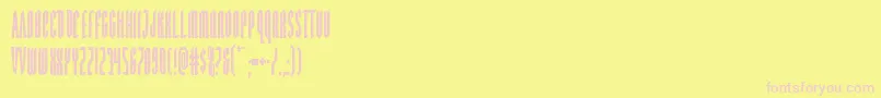フォントDevilsummonercond – ピンクのフォント、黄色の背景