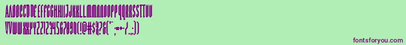 フォントDevilsummonercond – 緑の背景に紫のフォント