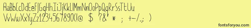 Weitere Informationen zur DkPimpernel-Schriftart DkPimpernel-Schriftart – Schwarze Schriften auf gelbem Hintergrund