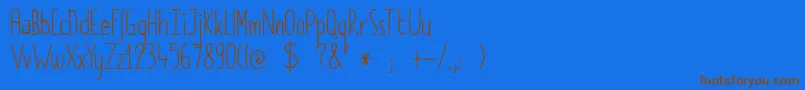 DkPimpernel Font – Brown Fonts on Blue Background