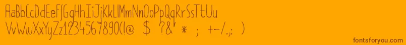 DkPimpernel Font – Brown Fonts on Orange Background