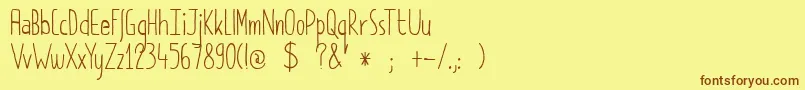 Шрифт DkPimpernel – коричневые шрифты на жёлтом фоне