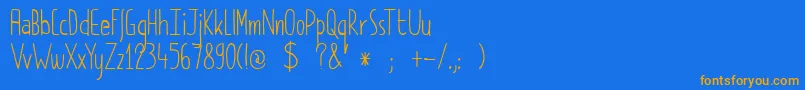 DkPimpernel Font – Orange Fonts on Blue Background